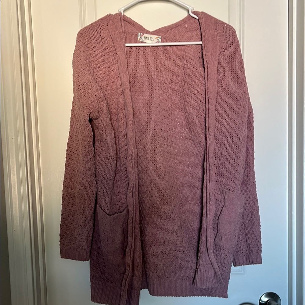 Pink Lily Cozy Pink Cardigan Sweater